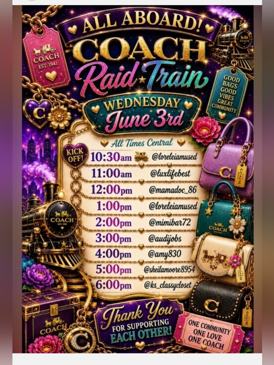 Coach Handbags - Share TRAIN 6.3 AND LIVE This Sunday 6.7